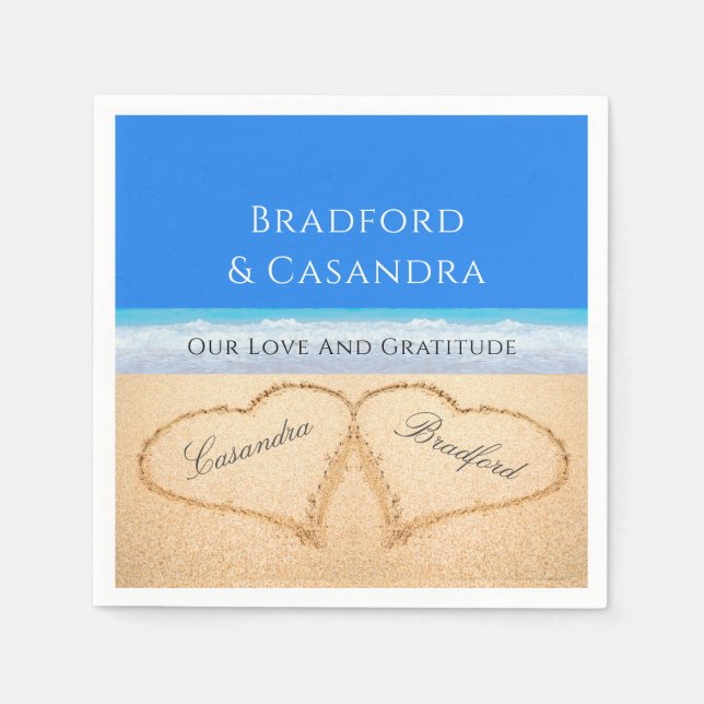 Blåstövlar 2 Hjärter i Sand Pappersservett (Framsidan)