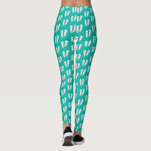 Blåstrand i flinflip flops mönster leggings