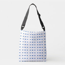 Blåstreck över text: Modern minimalistisk bag Axelväska
