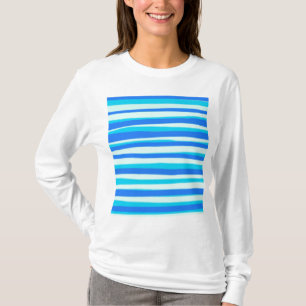 Blåstrimlad Abstrakt Art T Shirt