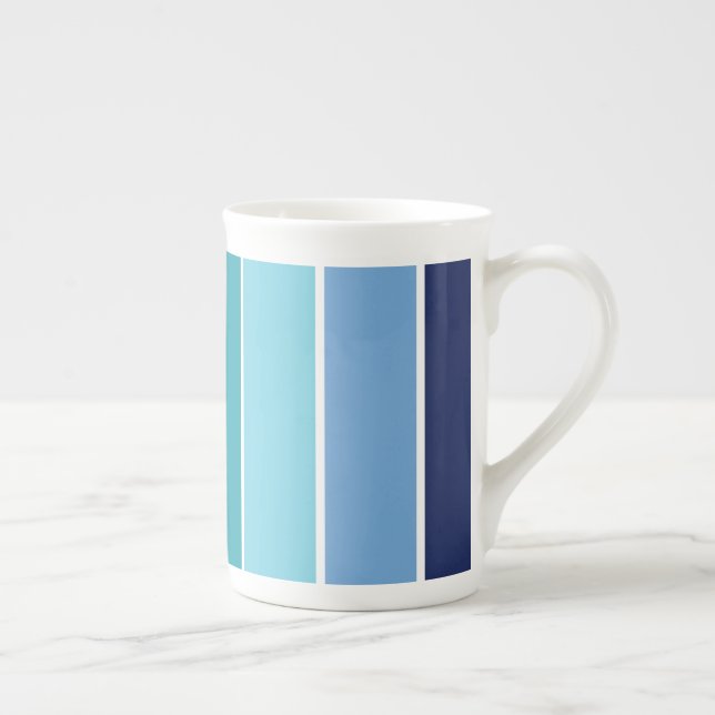 Blåstrimlad Benporslin Mugg (Höger)