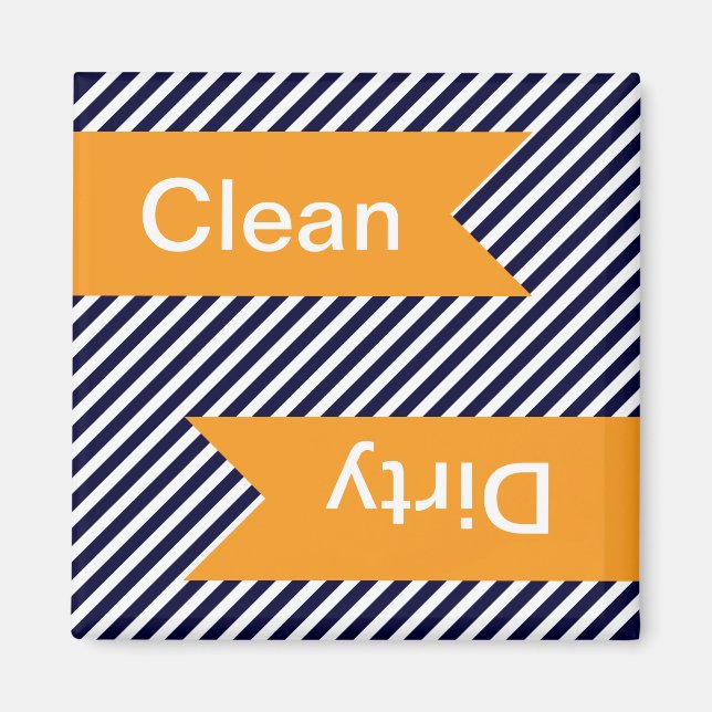 Blåstrimlad tvätt - Dirty Dishwasher Magnets Magnet (Framsidan)