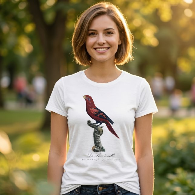Blåstrupig lorikit, Trichoglossus reticulatus T Shirt (Blue-Streaked Lory, Trichoglossus reticulatus. Women Basic White T-Shirt)