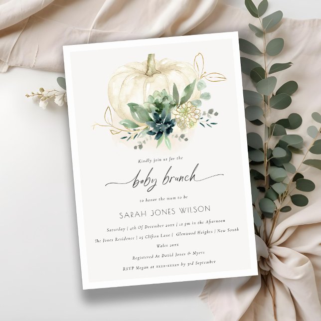 Blåsukulär pumpkin Baby Brunch Shower Inbjudan (Skapare uppladdad)