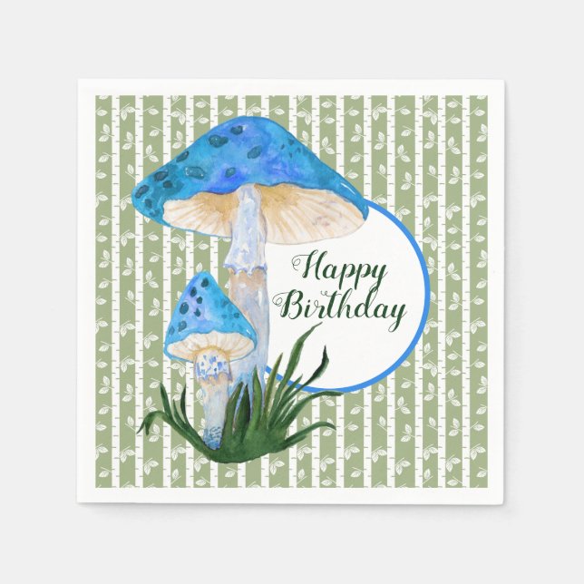 Blåsvampar på Aspen-födelsedag Pappersservett (Framsidan)