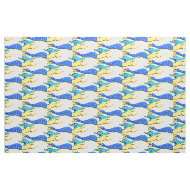 Blåsvan sjöjungfruarna mönster tyg (Fat Quarter)
