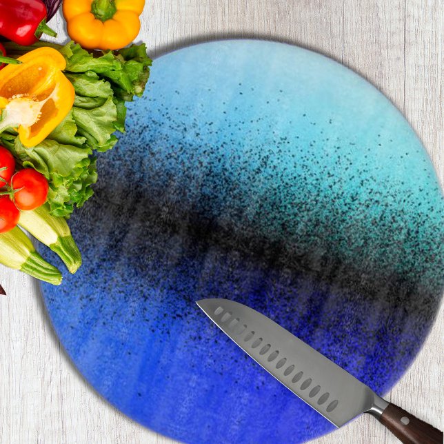 Blåsvart Abstrakt (Black Dust on Blue Cutting Board by Looly Elzayat
)