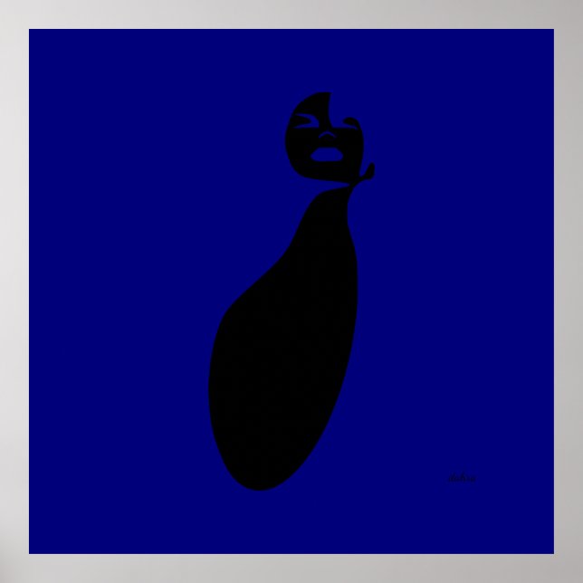 Blåsvart abstrakt Tittar Könshår Poster (Framsidan)