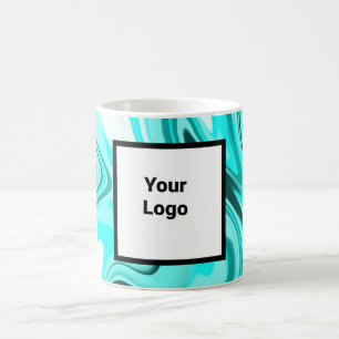 Blåsvart akrylisk marble add your logotyp Custo Kaffemugg