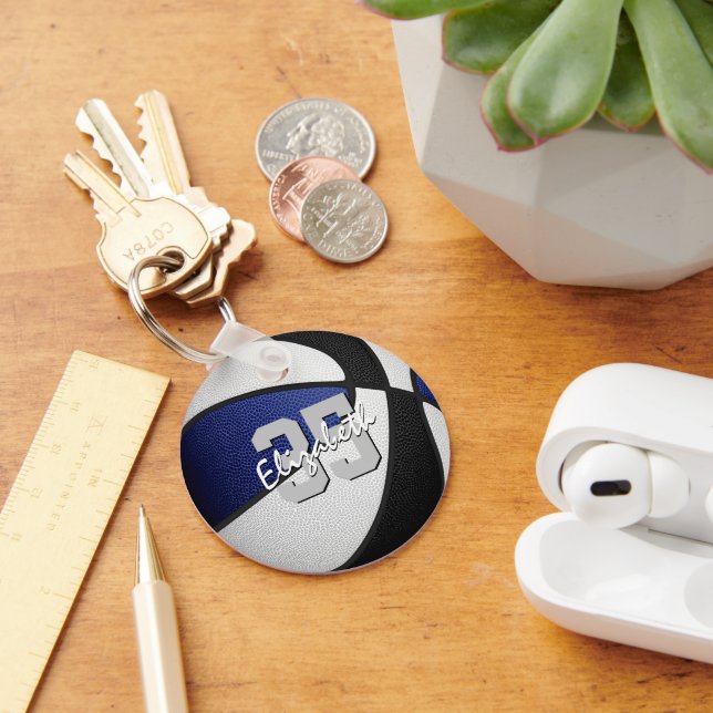 Blåsvart anpassningsbar (jersey), basketboll nyckelring (Skrivbord)