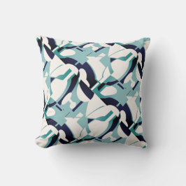 Blåsvart, blå Abstrakt Kudde