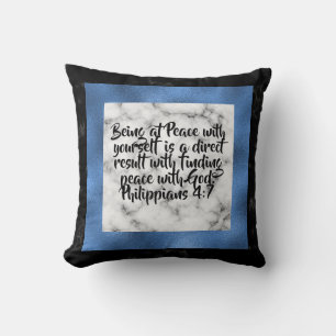 Blåsvart, marble Reversible Scripture Pillow Kudde