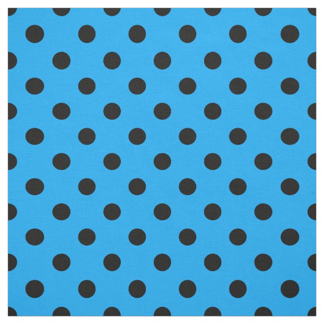 Blåsvart Polka dots Tyg (Provkarta)