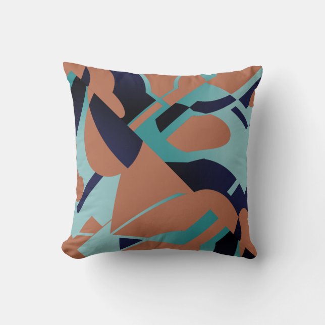 Blåsvart Seafoam-rostilskonstruktion Kudde (Framsida)