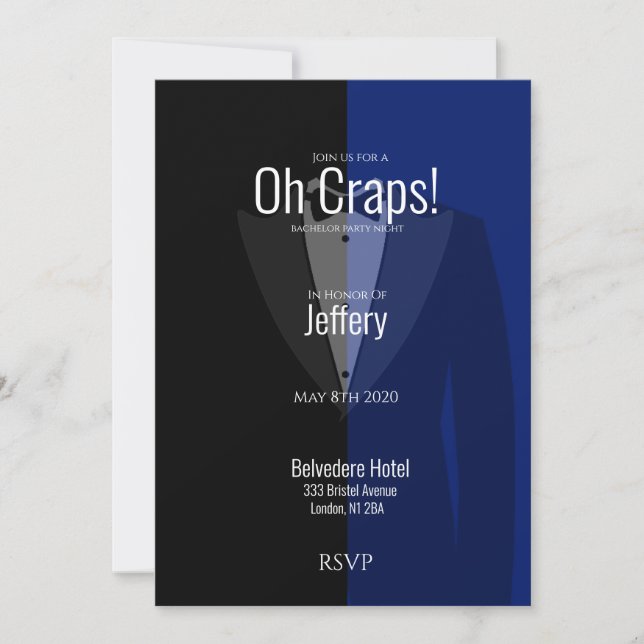 Blåsvart tuxedo-kandidat spara datumet (Framsida)