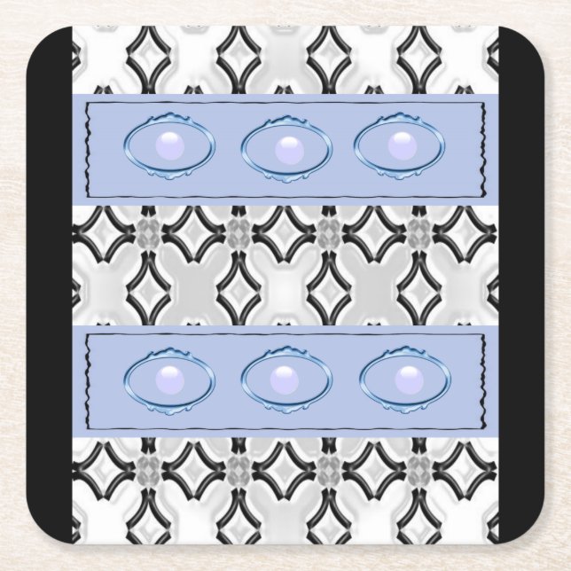 Blåsvart Underlägg Papper Kvadrat (Framsidan)