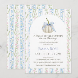 Blåsvett, liten Pumpkin Baby Shower-inbjudan Tack Kort