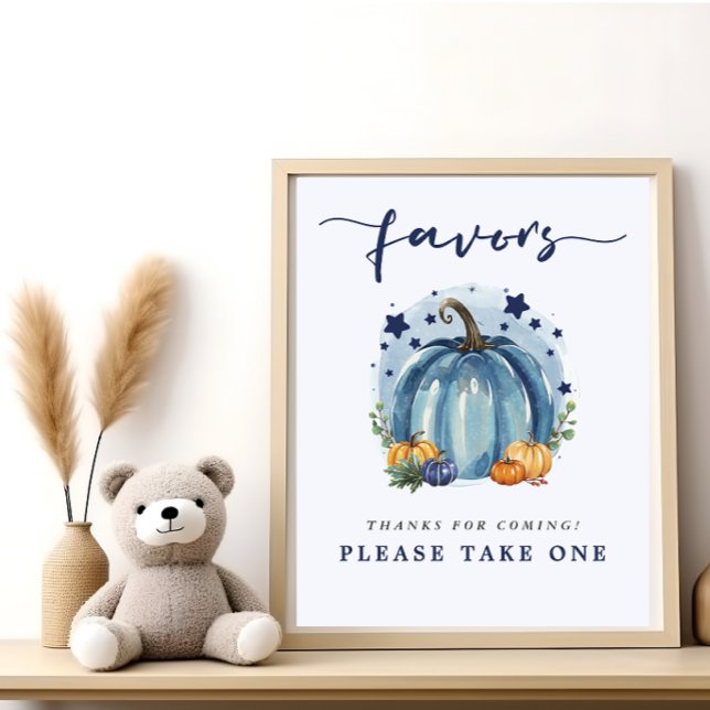 Blåsvett Pumpkin Pojke Shower-favoriter här Poster (Skapare uppladdad)
