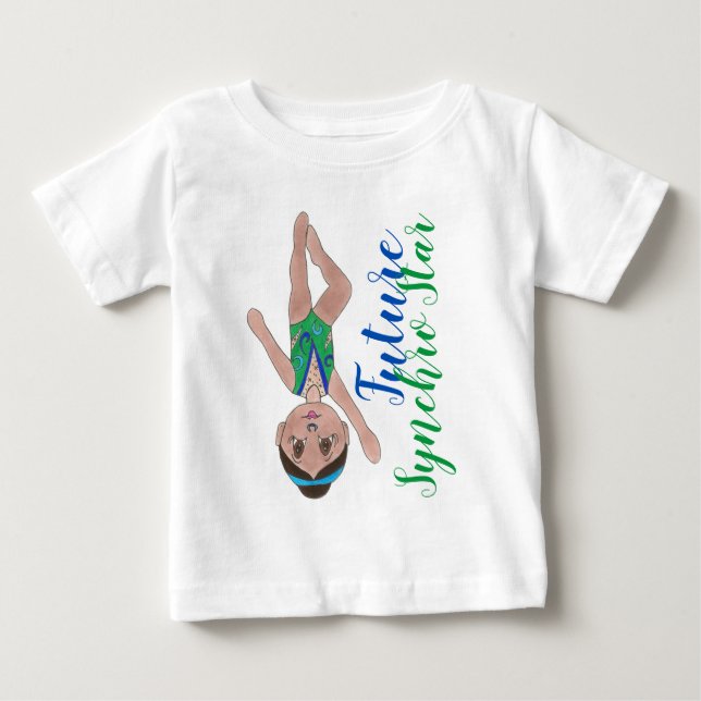 Blåsynkroniserad Swimmer-flicka i Synchro Star T Shirt (Framsida)