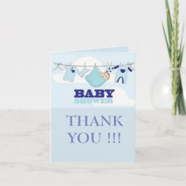 BLÅT BABYSHOWER TACK KORT