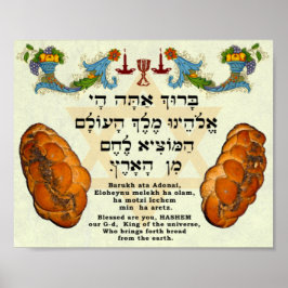 Blåt för Bröd, Hebreiska och engelska Poster