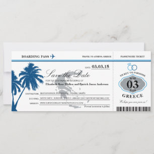 Blåt Greklands boardingpass Spara datum Datumet