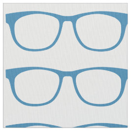 Blåt Hipster Geek Glasses Fabric Tyg