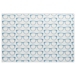 Blåt Hipster Geek Glasses Fabric Tyg