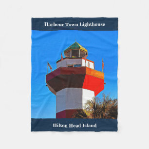Blåt Trimmed Hilton Head Harbour Town fyr Fleecefilt