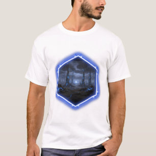 Blåt utomjording landskap med Mandelbrot T Shirt