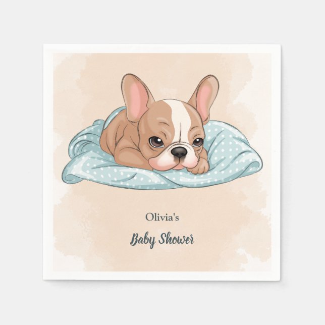 Blåtäcke, babystövel för Fransk av lumphund Pappersservett (Framsidan)