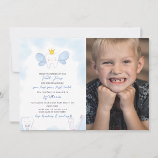 Blåtandad Fairy Brev med foto Inbjudningar