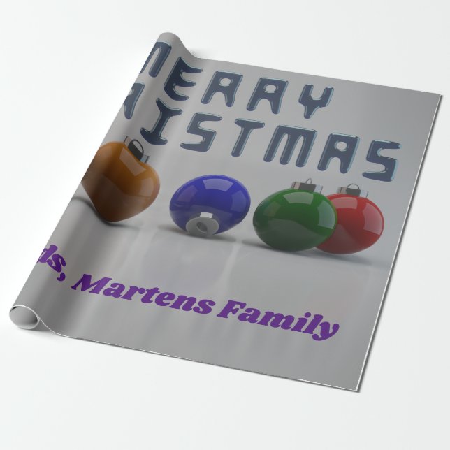 Blåteckensnitt och prydnadsföremål av metall - des presentpapper (Utrullad)