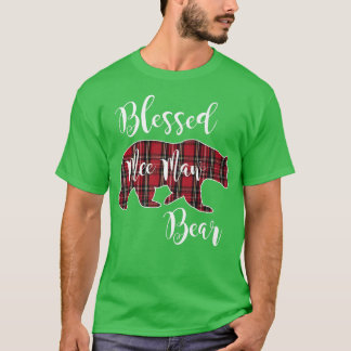 Blated Mee Maw Bear Red Tartan Play Roligt Grandma T Shirt