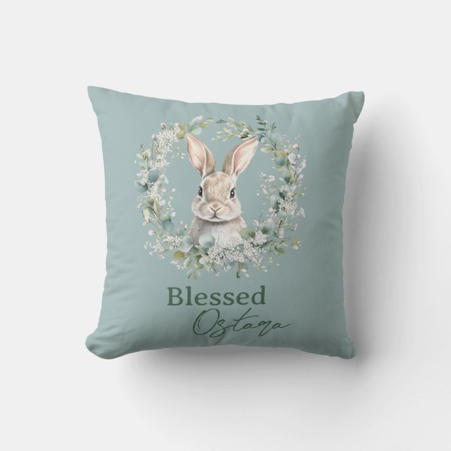 Blated Ostara Rabbit Vår Påsk Kudde (Framsida)