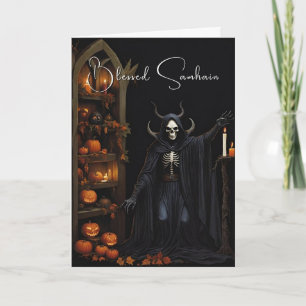 Blated Samhain Halloween Skeleton Pumpkins Kort