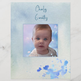 Blåtemat Bild Ram-skräpbok Pappra Lakan