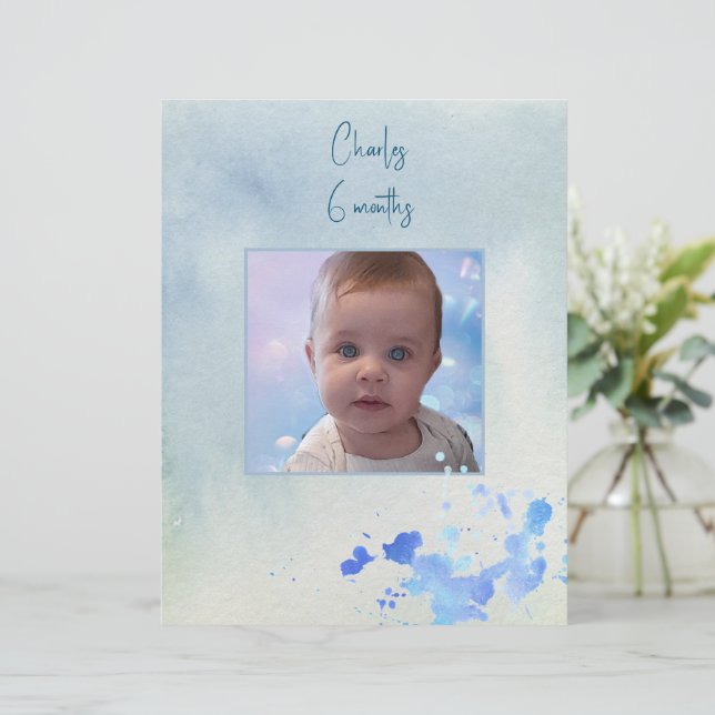 Blåtemat Bild Ram-skräpbok Pappra Lakan (Stående Fram)