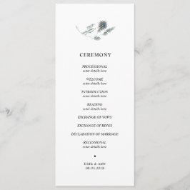 Blåthistle bröllop-ceremoniprogram program