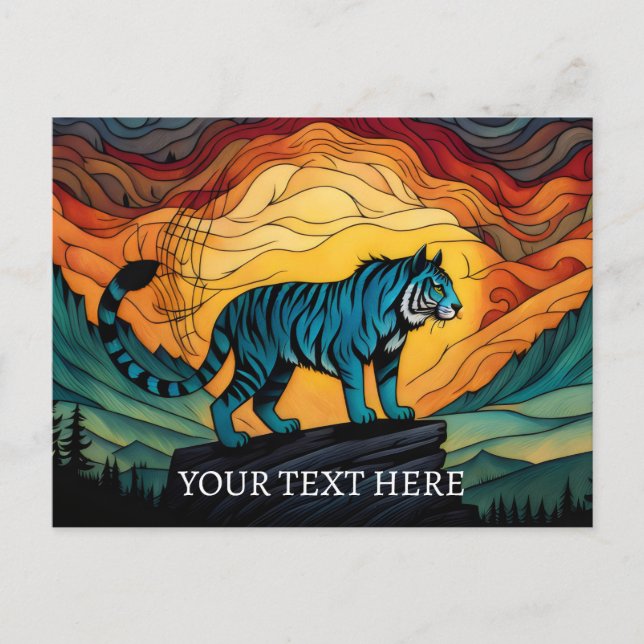 Blåtigern i berget vykort (Framsida)