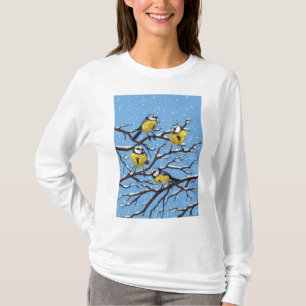 Blåtmålsfåglar på vintern t shirt