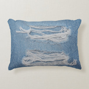 Blåtorn denim jeans struktur bakgrund. Snyggt, Prydnadskudde