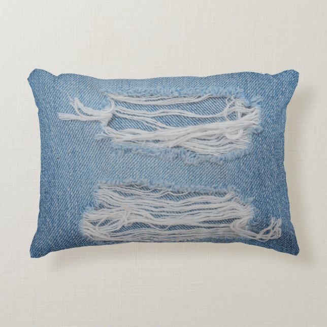 Blåtorn denim jeans struktur bakgrund. Snyggt, Prydnadskudde (Framsidan)