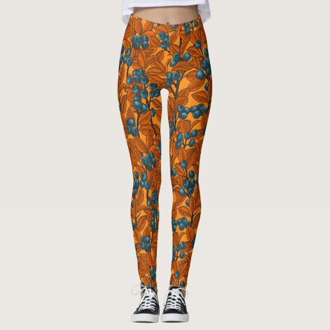 Blåträdgård, blått och orange leggings (Framsida)