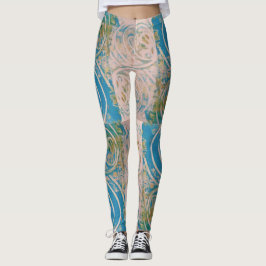 Blåtrådig Leggings