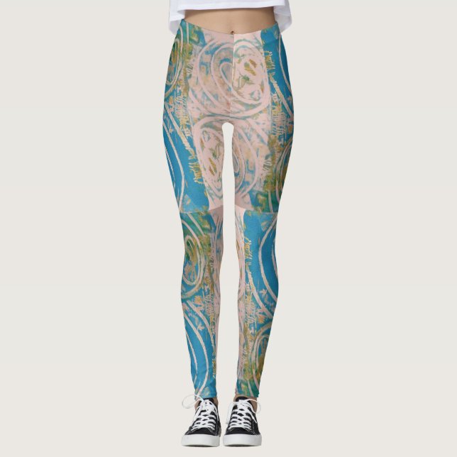 Blåtrådig Leggings (Framsida)