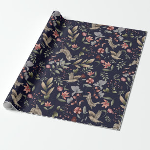 Blåträdsdjur (Navy Blue Woodland Animal Natature B Presentpapper