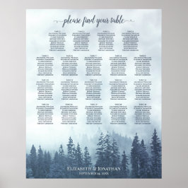 Blåträdsschema Gräs 19 Bord Bröllop Poster