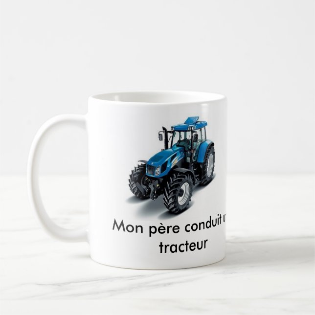 Blåtraktor, blå traktor, Mon père conduit un tr Kaffemugg (Vänster)
