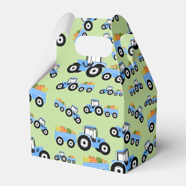 Blåtraktor Lastbil-jordbruksprodukt Presentaskar (Framsidan Sidan)